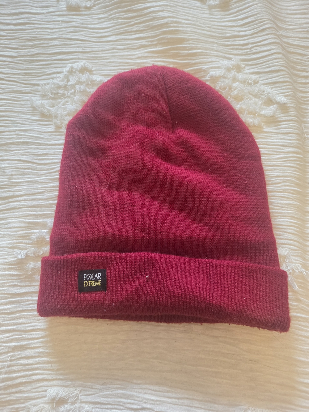 Polar Extreme Womens Red Knit Lined Beanie